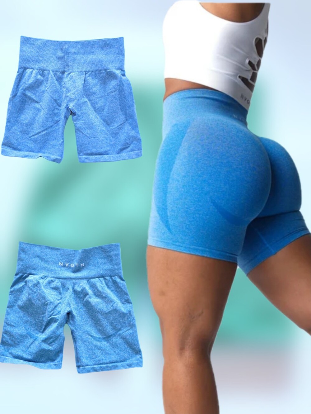 NVGTN Contour Seamless Shorts Ocean Blue